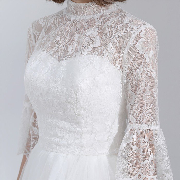 パーティードレス ロングドレス ウェティグドレス 結婚式 Aラインドレス 安い 大きいサイズ 二次会 海外挙式 花嫁 ドレス エンパイア　袖あり　前撮り