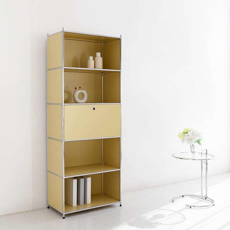 SIMPLIE 5段 収納棚 1扉付き 5色(ホワイト/ブラック/ピンク/イエロー/ベージュ) モジュールタイプ BC261