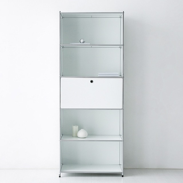 SIMPLIE 5段 収納棚 1扉付き 5色(ホワイト/ブラック/ピンク/イエロー/ベージュ) モジュールタイプ BC261