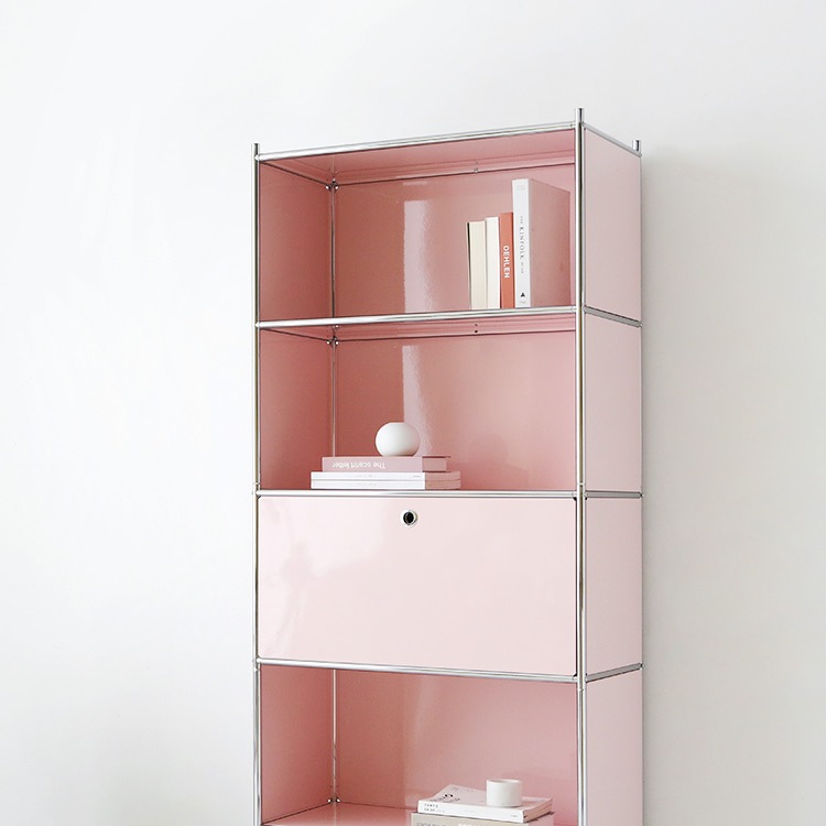 SIMPLIE 5段 収納棚 1扉付き 5色(ホワイト/ブラック/ピンク/イエロー/ベージュ) モジュールタイプ BC261