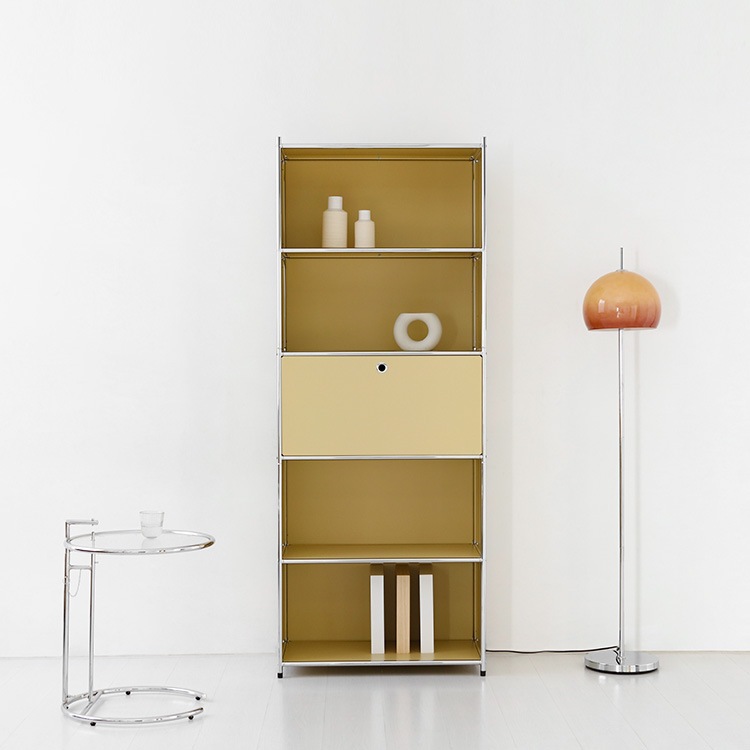 SIMPLIE 5段 収納棚 1扉付き 5色(ホワイト/ブラック/ピンク/イエロー/ベージュ) モジュールタイプ BC261