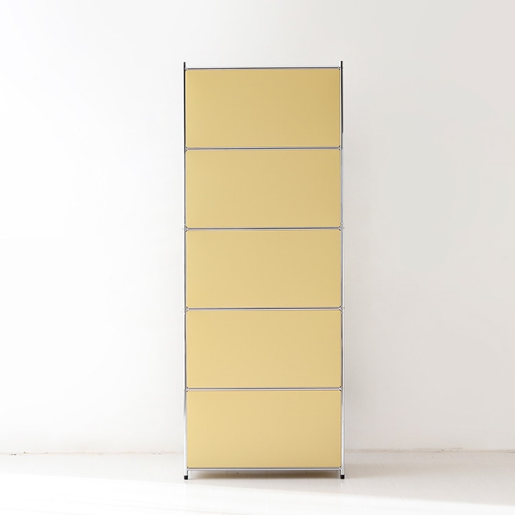 SIMPLIE 5段 収納棚 1扉付き 5色(ホワイト/ブラック/ピンク/イエロー/ベージュ) モジュールタイプ BC261