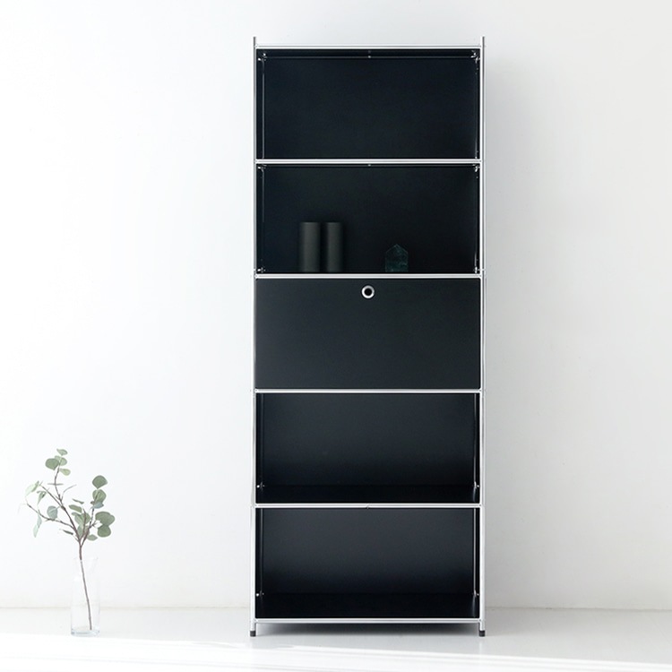 SIMPLIE 5段 収納棚 1扉付き 5色(ホワイト/ブラック/ピンク/イエロー/ベージュ) モジュールタイプ BC261