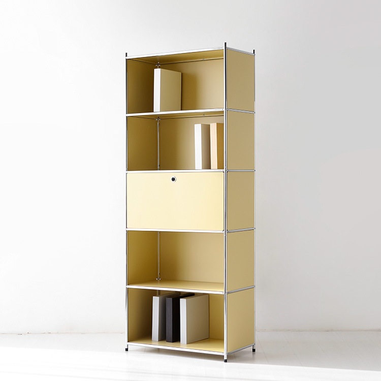 SIMPLIE 5段 収納棚 1扉付き 5色(ホワイト/ブラック/ピンク/イエロー/ベージュ) モジュールタイプ BC261