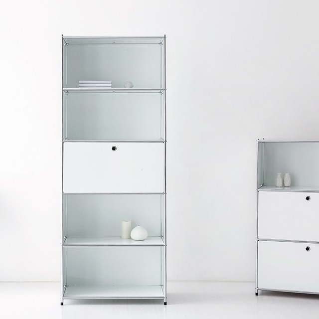 SIMPLIE 5段 収納棚 1扉付き 5色(ホワイト/ブラック/ピンク/イエロー/ベージュ) モジュールタイプ BC261