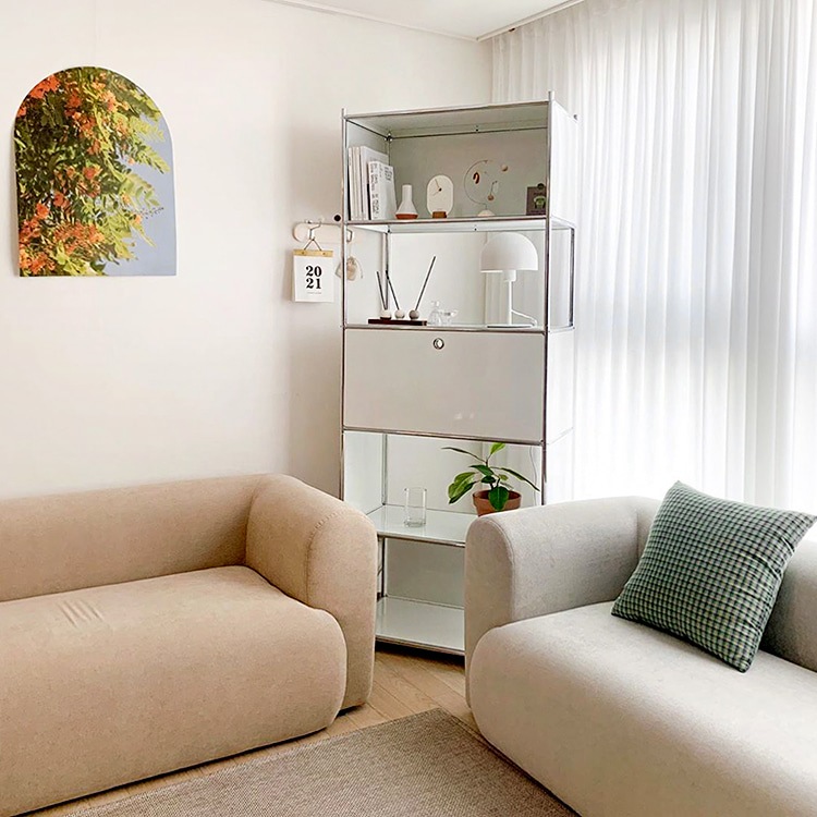 SIMPLIE 5段 収納棚 1扉付き 5色(ホワイト/ブラック/ピンク/イエロー/ベージュ) モジュールタイプ BC261