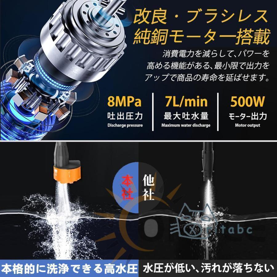 高圧洗浄機 コードレス 充電式 家庭用 高圧クリーナー ハンディ 軽量 8MPa吐出圧力 3段階調整 強力噴射 水道接続 自吸式 洗車