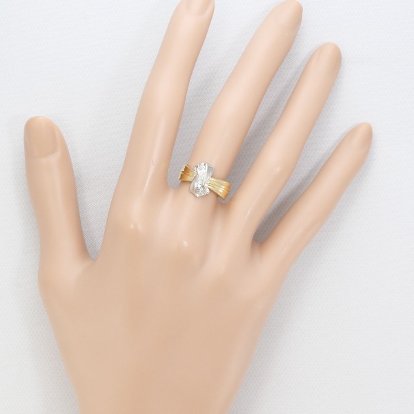 PT900 プラチナ K18YG リング 指輪 9.5号 ダイヤ 0.024 ジュエリー 中古 PT900 プラチナ K18YG リング 指輪 9.5号 ダイヤ 0.024 ジュエリー 中古