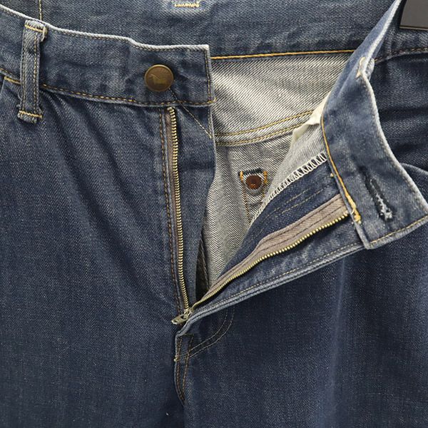 45アールピーエム ワンポイントロゴ刺繍 ストレートデニムパンツ 2 ブルー 45rpm ジーパン レディース