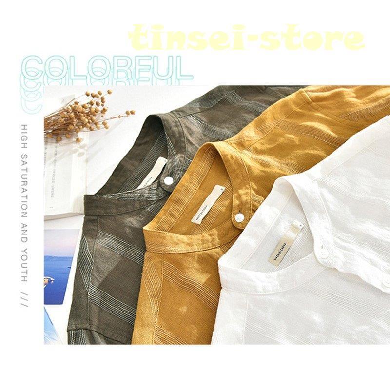 新モデル発売 リネンシャツ メンズ 長袖 ストライプ バンドカラー 胸ポケット トップス カジュアルシャツ 夏服 麻シャツ 利用可能なポイント 新モデル発売 リネンシャツ メンズ 長袖 ストライプ バンドカラー 胸ポケット トップス カジュアルシャツ 夏服 麻シャツ 利用可能なポイント