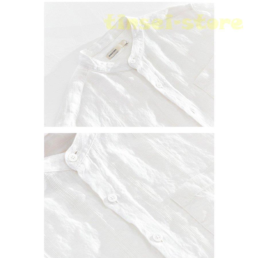 新モデル発売 リネンシャツ メンズ 長袖 ストライプ バンドカラー 胸ポケット トップス カジュアルシャツ 夏服 麻シャツ 利用可能なポイント 新モデル発売 リネンシャツ メンズ 長袖 ストライプ バンドカラー 胸ポケット トップス カジュアルシャツ 夏服 麻シャツ 利用可能なポイント