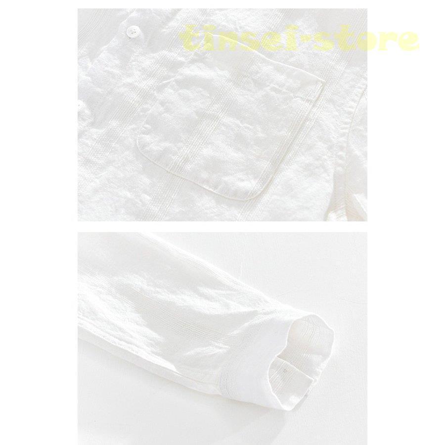 新モデル発売 リネンシャツ メンズ 長袖 ストライプ バンドカラー 胸ポケット トップス カジュアルシャツ 夏服 麻シャツ 利用可能なポイント 新モデル発売 リネンシャツ メンズ 長袖 ストライプ バンドカラー 胸ポケット トップス カジュアルシャツ 夏服 麻シャツ 利用可能なポイント