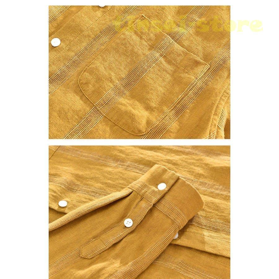 新モデル発売 リネンシャツ メンズ 長袖 ストライプ バンドカラー 胸ポケット トップス カジュアルシャツ 夏服 麻シャツ 利用可能なポイント 新モデル発売 リネンシャツ メンズ 長袖 ストライプ バンドカラー 胸ポケット トップス カジュアルシャツ 夏服 麻シャツ 利用可能なポイント