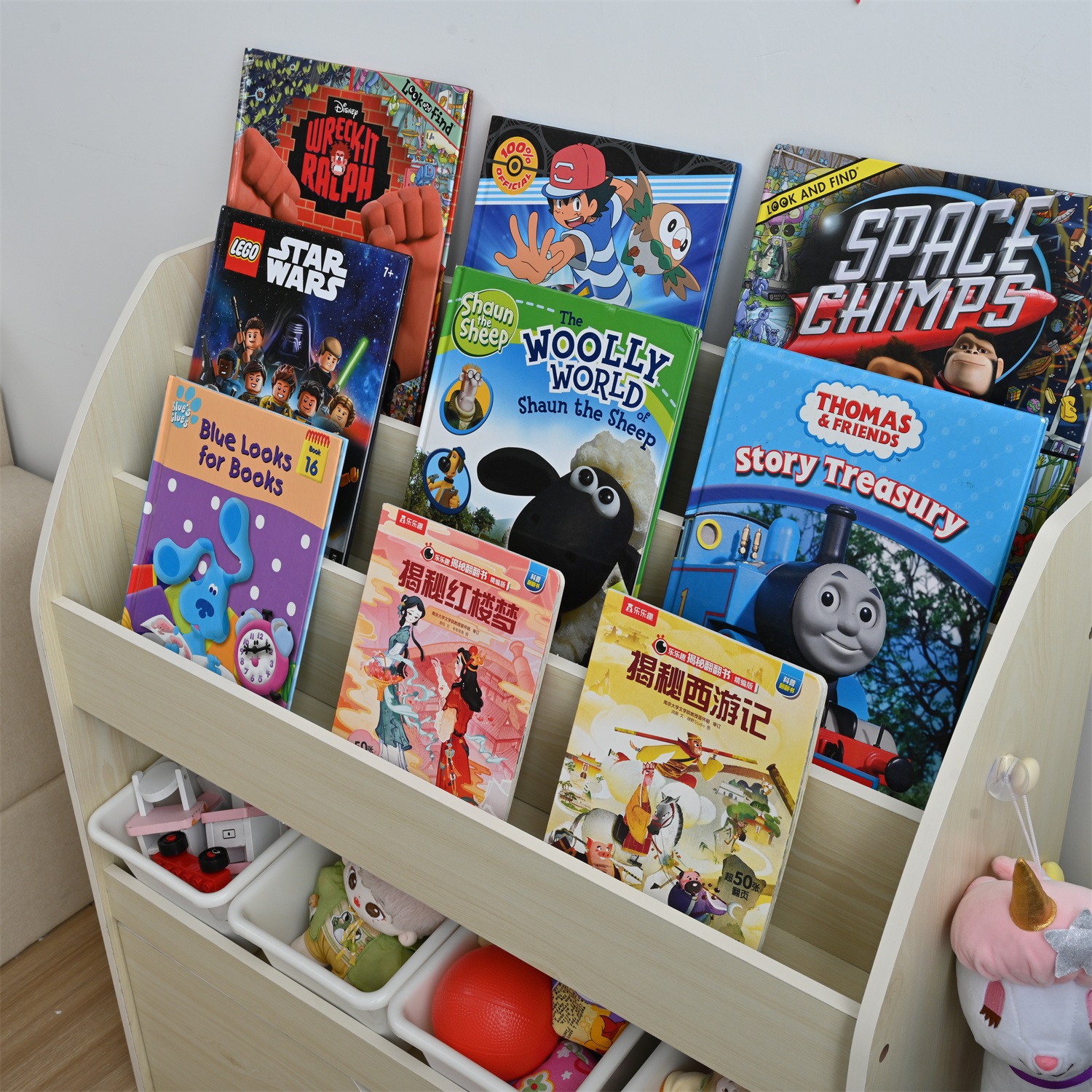 絵本ラック 収納ラック 収納ボックス 収納棚 キャスター付き 子供用シェルフ 収納ケース 子ども用 家具 木製 大容量 おもちゃ箱