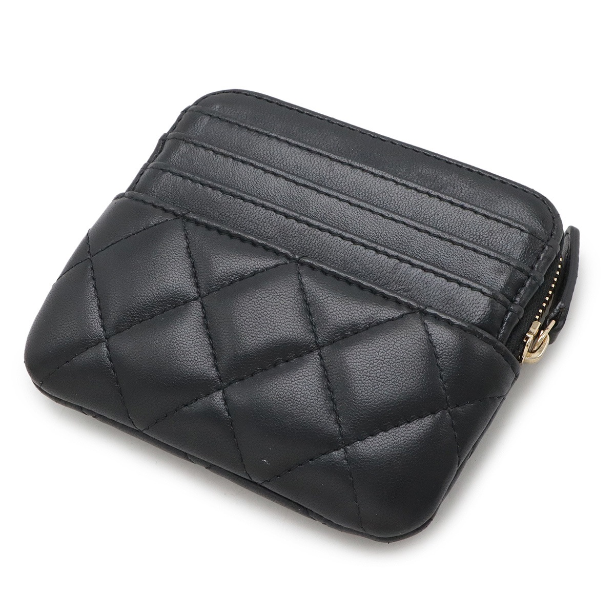 マトラッセ ココマーク コインケース 小銭入れ コインパース ラムスキン レザー ブラック 黒 ゴールド金 マトラッセ ココマーク コインケース 小銭入れ コインパース ラムスキン レザー ブラック 黒 ゴールド金