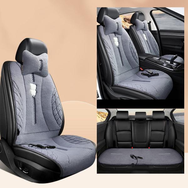 シートヒーター 加熱 可愛い もこもこ 運転席 座面 腰面 カー用品 ホットカーペッ 7点セット 2段階温度調節 暖かい おすすめ シートヒーター加熱可愛いもこもこ運転席座面腰面カー用品ホットカーペッ7
