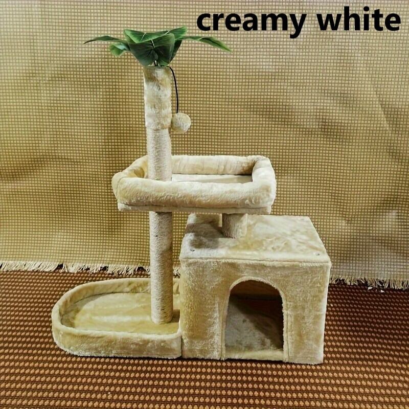 キャットタワー ツリー デザイン おしゃれ かわいい 爪とぎ 付き ペット用品 ペット ベッド 猫 猫ベッド 白 ホワイト グリーン グレー 4-7