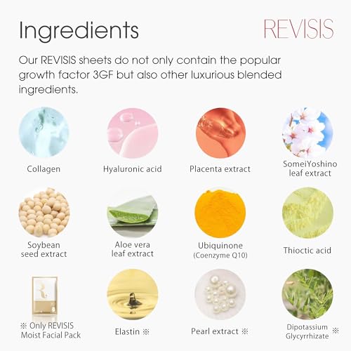 REVISIS（リバイシス）モイスチュア フェイスマスク/パック/シートマスク 赤 10枚入り 個包装 無香料 無着色 日本製 3GF 高保湿 毛穴 ケア