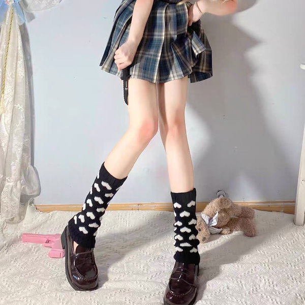 パープル ハート柄 レッグウォーマー レッグウォーマー PSYCHO NATION（サイコネーション） ハート