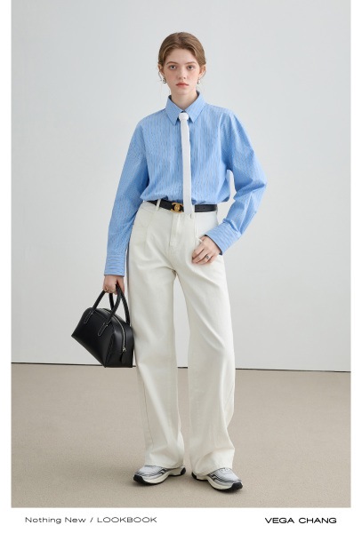 VEGA CHANG2025 春と秋の新レトロルーズ香港スタイルストレートパンツ起毛カール 9 点ジーンズ VEGA CHANG2025 春と秋の新レトロルーズ香港スタイルストレートパンツ起毛カール 9 点ジーンズ