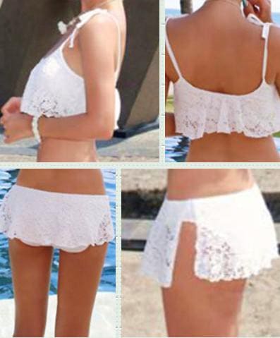 フレア レース水着レディース バスト盛れる 体型カーバー ホルターネックワイヤー入りビキニ 海 旅行 新婚旅行 温泉 海外 リゾット セレブ MIZUGI-YZ3