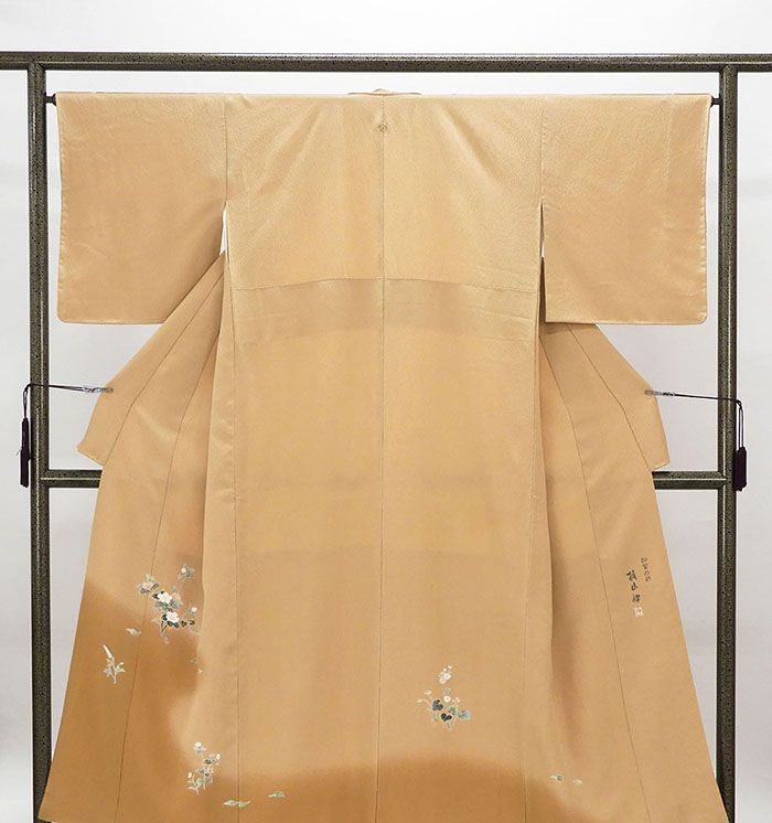 色留袖 未使用 正絹 加賀友禅 梶山伸作 身丈154.5cm 裄丈65.5cm 色留袖 中陰桔梗 一つ紋 未着用 美品 新古品 未使用品 着物 f4040