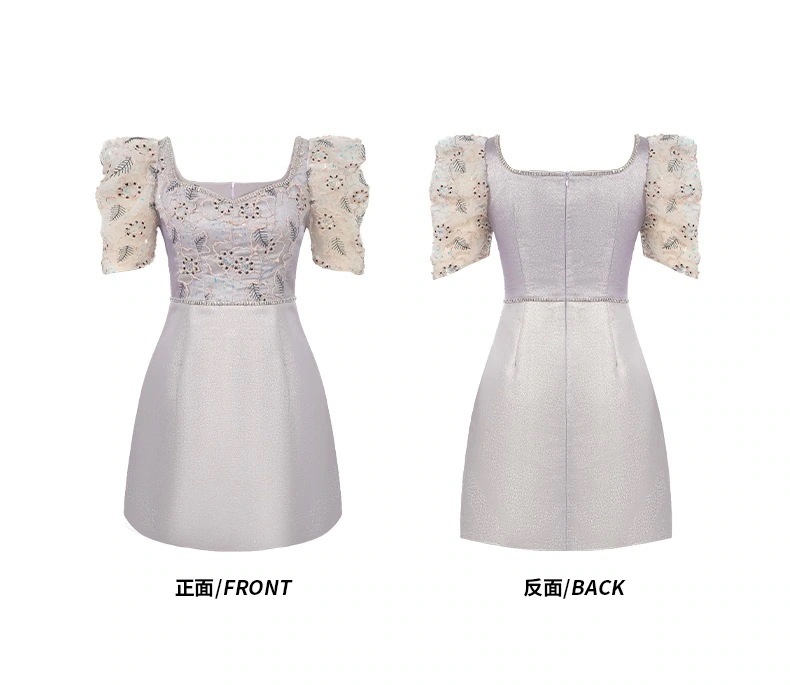 マキシスカート 【JY.上品】 2024夏新品 レースドッキング 紫 Aライン ワンピース ドレス パーティー キャバ 大人 同窓会 披露宴 卒業式 結婚式 演奏会 ウェディング 二次会 メガ割