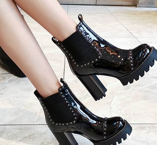 レディース 靴 くつ クツ ブーツ レディースブーツ ヒール ハイヒール 太ヒール 9cmヒール