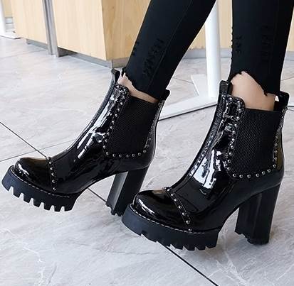 レディース 靴 くつ クツ ブーツ レディースブーツ ヒール ハイヒール 太ヒール 9cmヒール