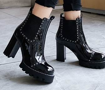 レディース 靴 くつ クツ ブーツ レディースブーツ ヒール ハイヒール 太ヒール 9cmヒール