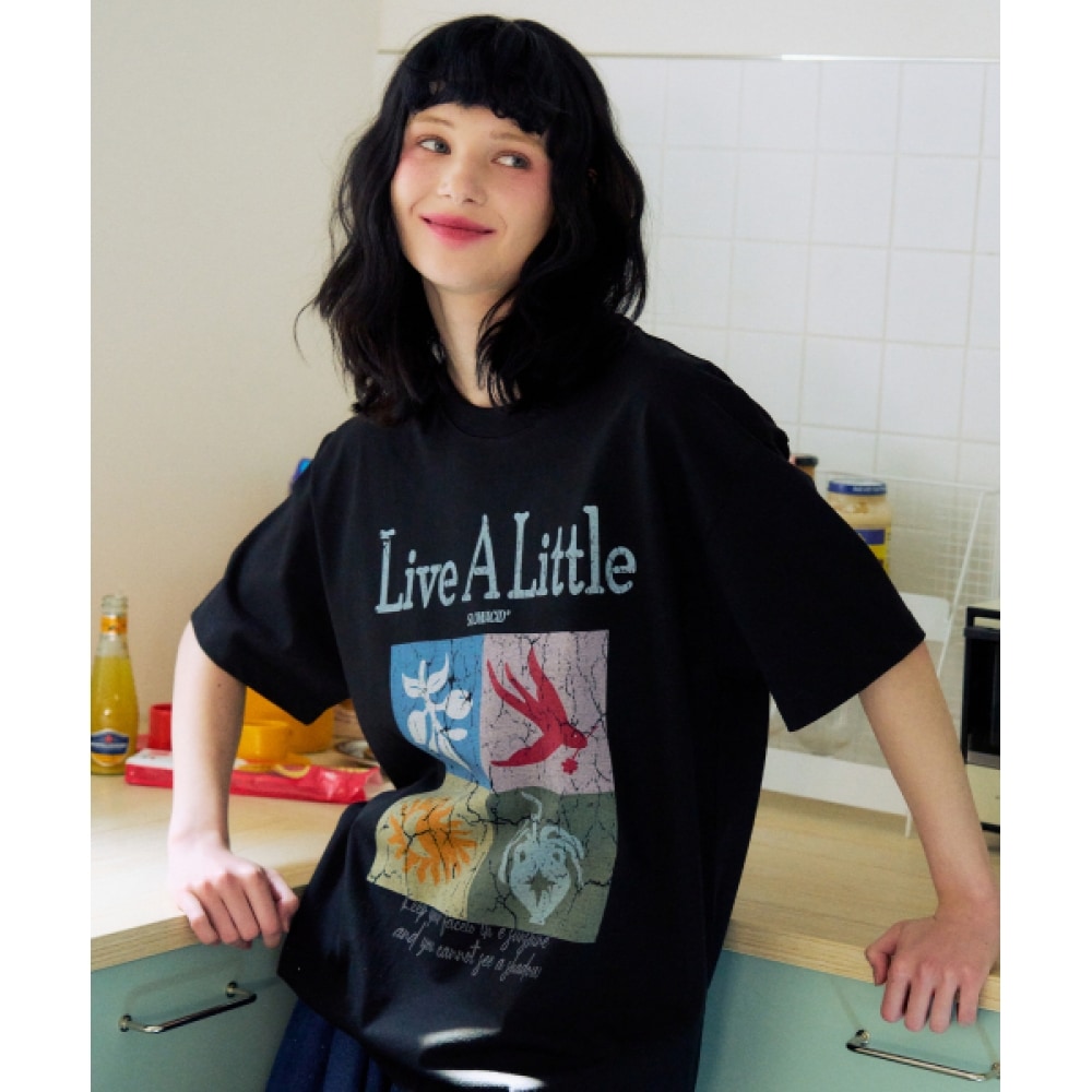 スローアシッドサマーフレーム半袖Tシャツ [ブラック]