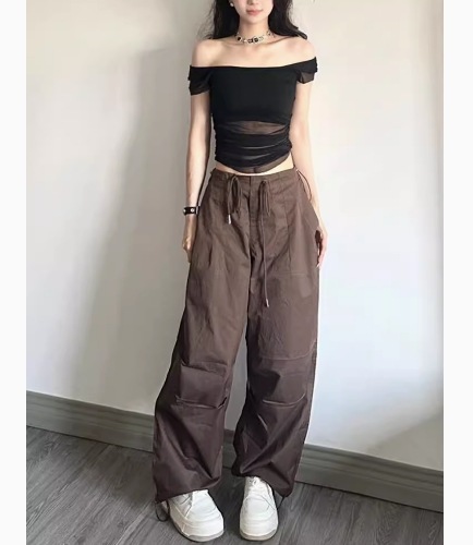 レディース パンツ ボトムス ワイドパンツ ワイド ストリート ポケット ハイウエスト かわいい 大人可愛い きれいめ シンプル カジュアル おしゃれ かっこいい こなれ感 ラフ ルーズ 個性的