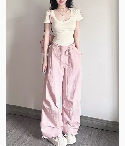 レディース パンツ ボトムス ワイドパンツ ワイド ストリート ポケット ハイウエスト かわいい 大人可愛い きれいめ シンプル カジュアル おしゃれ かっこいい こなれ感 ラフ ルーズ 個性的