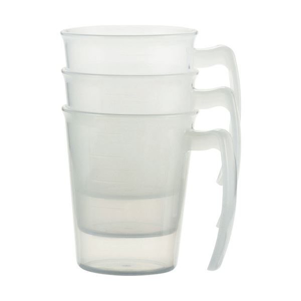 （まとめ）小森樹脂 手付スタッキングコップ ピンク 1個 (×20セット)