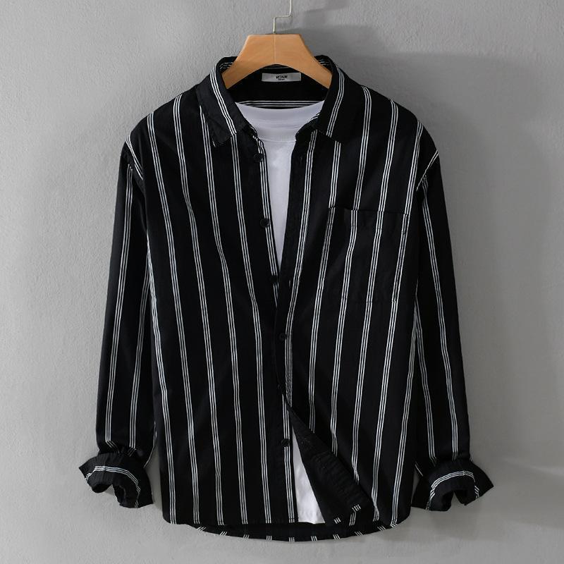 ストライプ シャツ メンズ 長袖 フロントボタン 胸ポケット 襟付き 薄手 カジュアル 羽織り 柔らかい ビジネスシャツ 通勤 通学 ストライプ シャツ メンズ 長袖 フロントボタン 胸ポケット 襟付き 薄手 カジュアル 羽織り 柔らかい ビジネスシャツ 通勤 通学