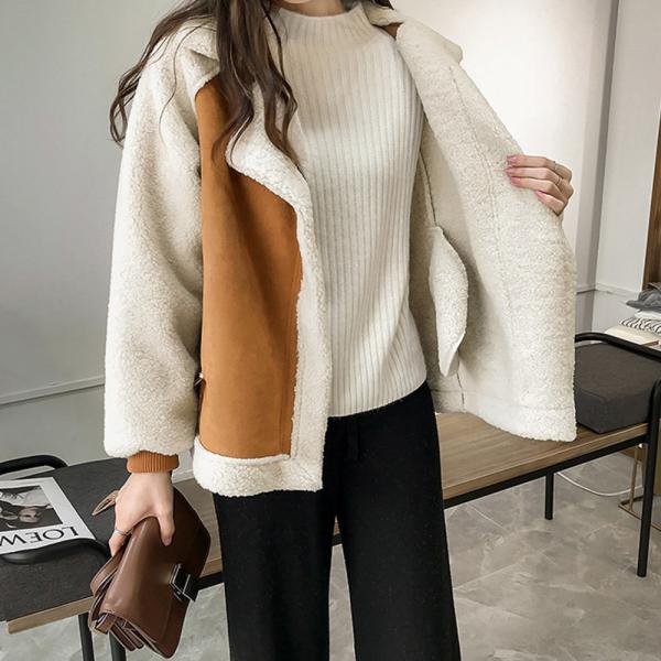 ボアジャケット レディース フェイクムートン カジュアル ブルゾン 秋冬 141996