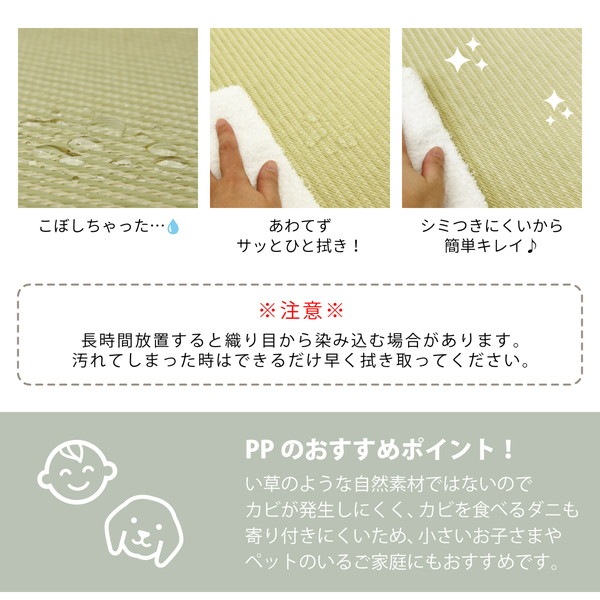 [6枚入] PP 置き畳/ユニット畳 [市松模様 グリーン 約幅82x奥行82x高さ2.5cm]
