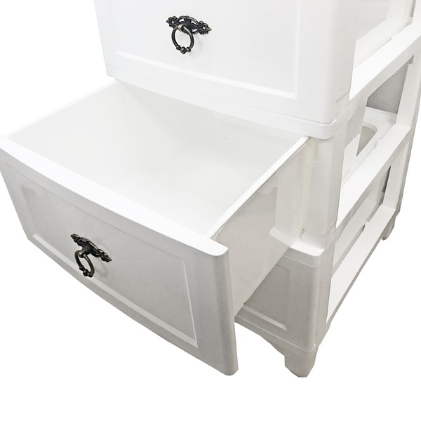 Cuddly カドリーチェスト 3段 ホワイト/レッド CDL-03W-RD 衣類収納 カドリー 日本製 家具 おしゃれ 収納 組立 Cuddly カドリーチェスト 3段 ホワイト/レッド CDL-03W-RD 衣類収納 カドリー 日本製 家具 おしゃれ 収納 組立