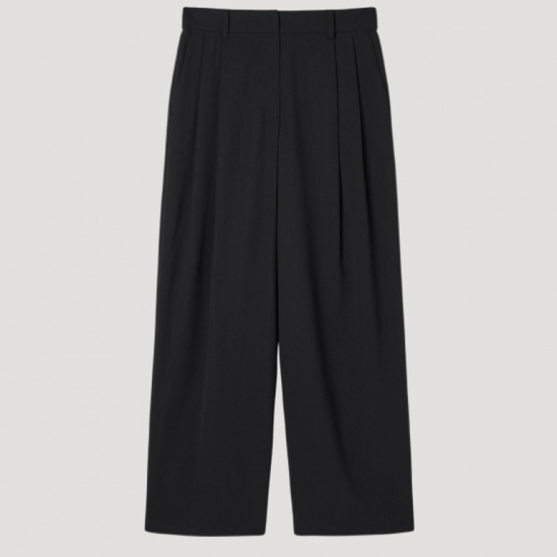 [Shes Miss] ツータックバックディテールワイドパンツ_swwslp22190_BK