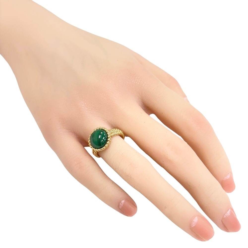 ヴァンクリーフ&アーペル ペルレクルール リング 指輪 9号 18金 K18イエローゴールド マラカイト Van Cleef & Arpels 中古 美品 ヴァンクリーフ&アーペル ペルレクルール リング 指輪 9号 18金 K18イエローゴールド マラカイト Van Cleef & Arpels 中古 美品