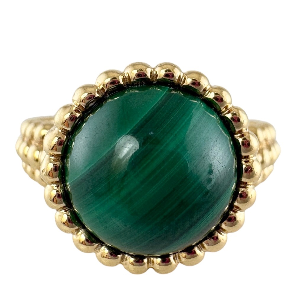 ヴァンクリーフ&アーペル ペルレクルール リング 指輪 9号 18金 K18イエローゴールド マラカイト Van Cleef & Arpels 中古 美品 ヴァンクリーフ&アーペル ペルレクルール リング 指輪 9号 18金 K18イエローゴールド マラカイト Van Cleef & Arpels 中古 美品