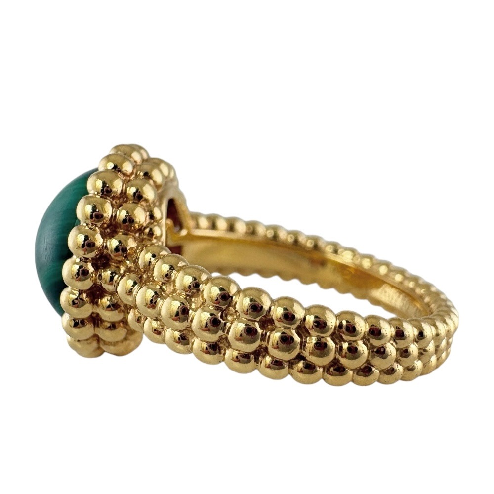 ヴァンクリーフ&アーペル ペルレクルール リング 指輪 9号 18金 K18イエローゴールド マラカイト Van Cleef & Arpels 中古 美品 ヴァンクリーフ&アーペル ペルレクルール リング 指輪 9号 18金 K18イエローゴールド マラカイト Van Cleef & Arpels 中古 美品
