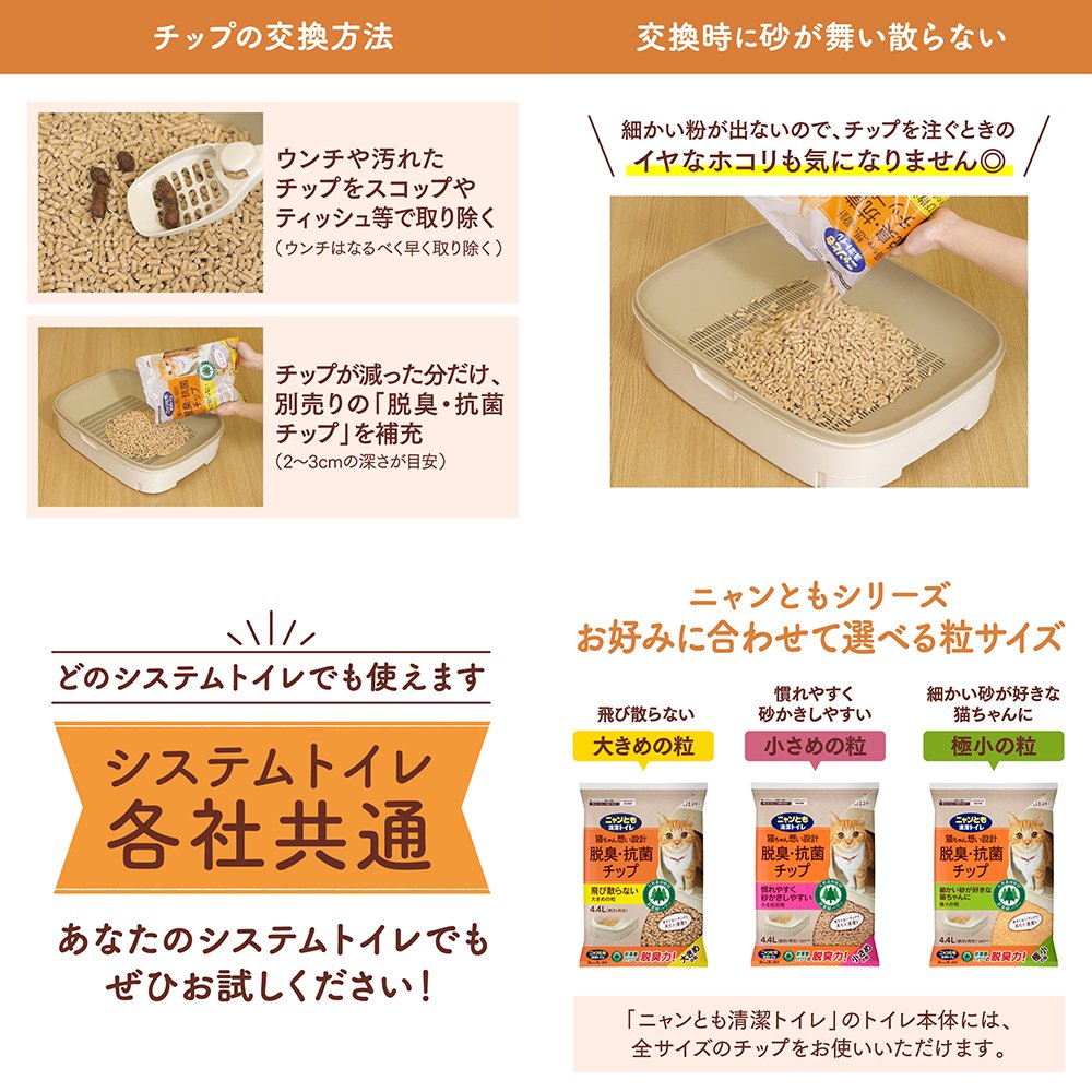 猫砂　ニャンとも清潔トイレ　脱臭・抗菌チップ　大きめの粒　２．５ＬX６袋　ＣＲＣ30―14―60―20―00
