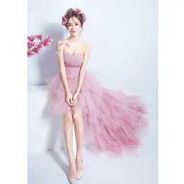 ドレス二次会トレーン レース花嫁シンメトリー編み上げタイプ ピンクドレス ウエディングドレス二次会ミニドレスパーティードレス結婚式二次会花嫁ドレス嬢ドレス ミニ 個性派 トレーン付き ドレス二次会トレーン レース花嫁シンメトリー編み上げタイプ ピンクドレス ウエディングドレス二次会ミニドレスパーティードレス結婚式二次会花嫁ドレス嬢ドレス ミニ 個性派 トレーン付き