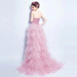 ドレス二次会トレーン レース花嫁シンメトリー編み上げタイプ ピンクドレス ウエディングドレス二次会ミニドレスパーティードレス結婚式二次会花嫁ドレス嬢ドレス ミニ 個性派 トレーン付き ドレス二次会トレーン レース花嫁シンメトリー編み上げタイプ ピンクドレス ウエディングドレス二次会ミニドレスパーティードレス結婚式二次会花嫁ドレス嬢ドレス ミニ 個性派 トレーン付き