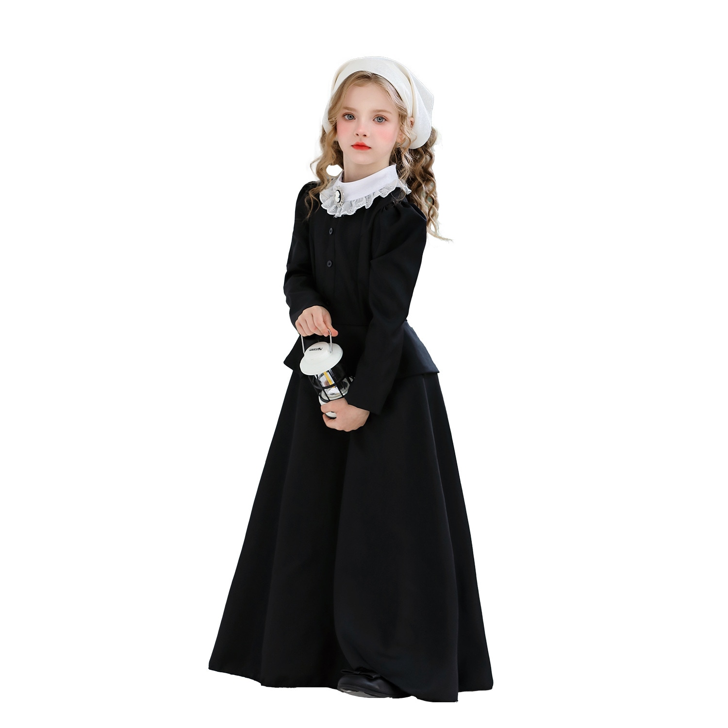 ハロウィンの女の子のコスチュームピルグリムコロニーの女の子の100日目の学校のパフォーマンスコスチュームスーザンドレス