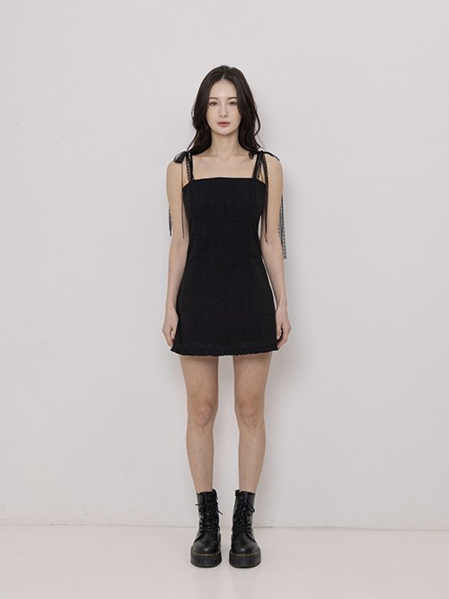 NOT YOUR ROSE][2023韓国ファッション] Tia dress [BLACK, WHITE