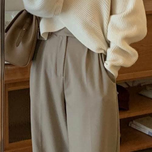 カシュクール リブニットセーター レディース トップス ニット セーター プルオーバー 長袖 ドロップショルダー Vネック 襟なし リブ リブニット かわいい 大人可愛い きれいめ シンプル カジュア