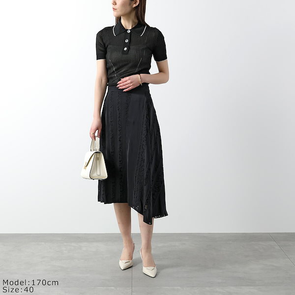 美品✨N°21 アシンメトリー ウール混スカート ブラック　ヌメロ　40 美品✨N°21 アシンメトリー ウール混スカート ブラック ヌメロ 40