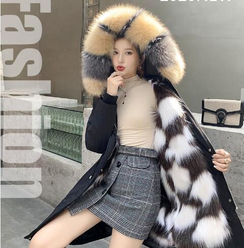 Gjxsdnx-女性のための長くて厚い暖かいコート ベルト付きの綿のジャケット フェイクファーカラー 冬 2023 imgrc0084838907.jpg
